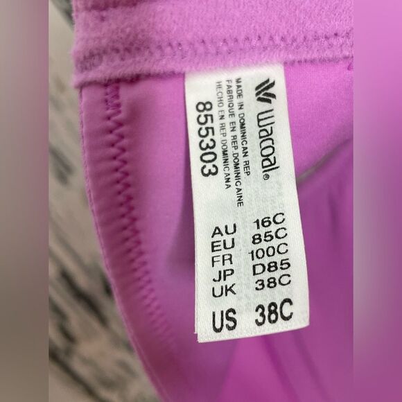 Wacoal Back Appeal Underwire Bra Lavender 38C - Picture 7 of 8